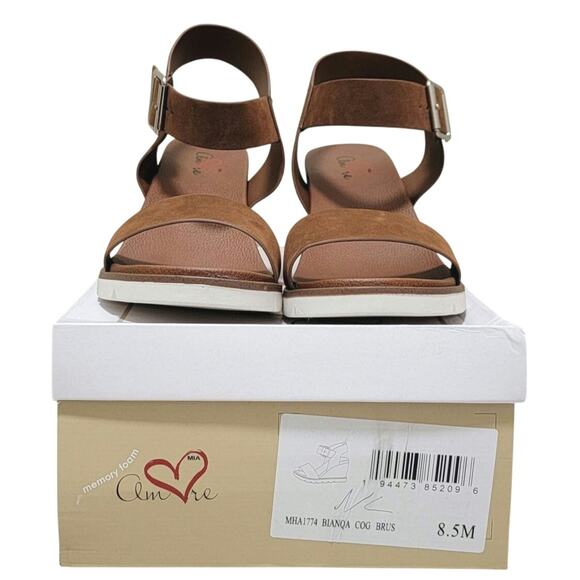 MIA Amore Women Bianqa Wedge Heel Ankle Strap Sandals Size US 8.5M Cognac Brown - Picture 5 of 5